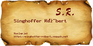Singhoffer Róbert névjegykártya