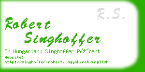 robert singhoffer business card